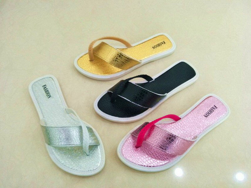metallic upper and insole elegant ladies PCU slipper